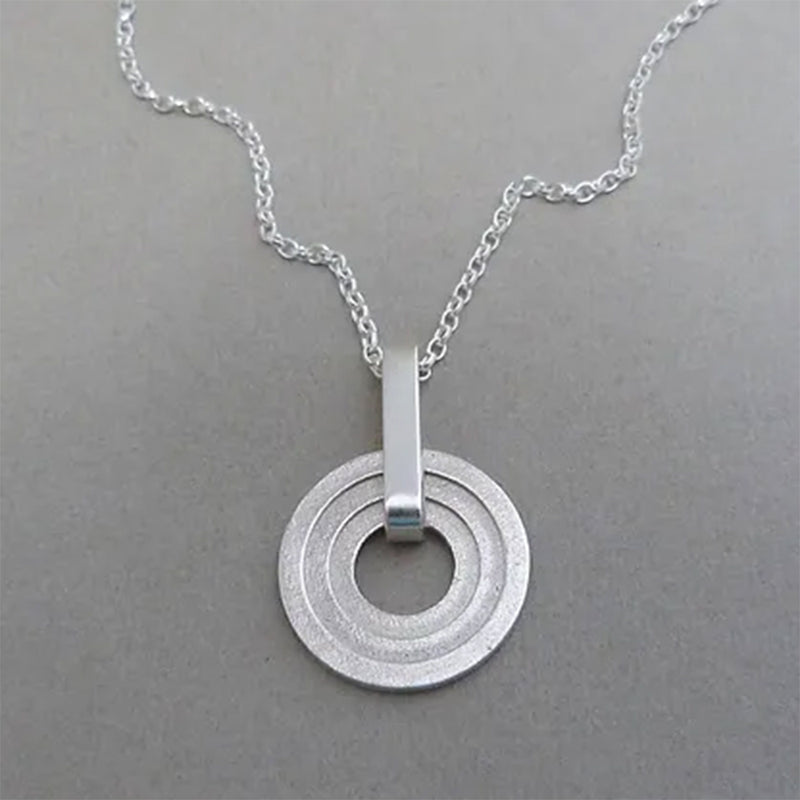 Silver Athena Circle pendant Necklace