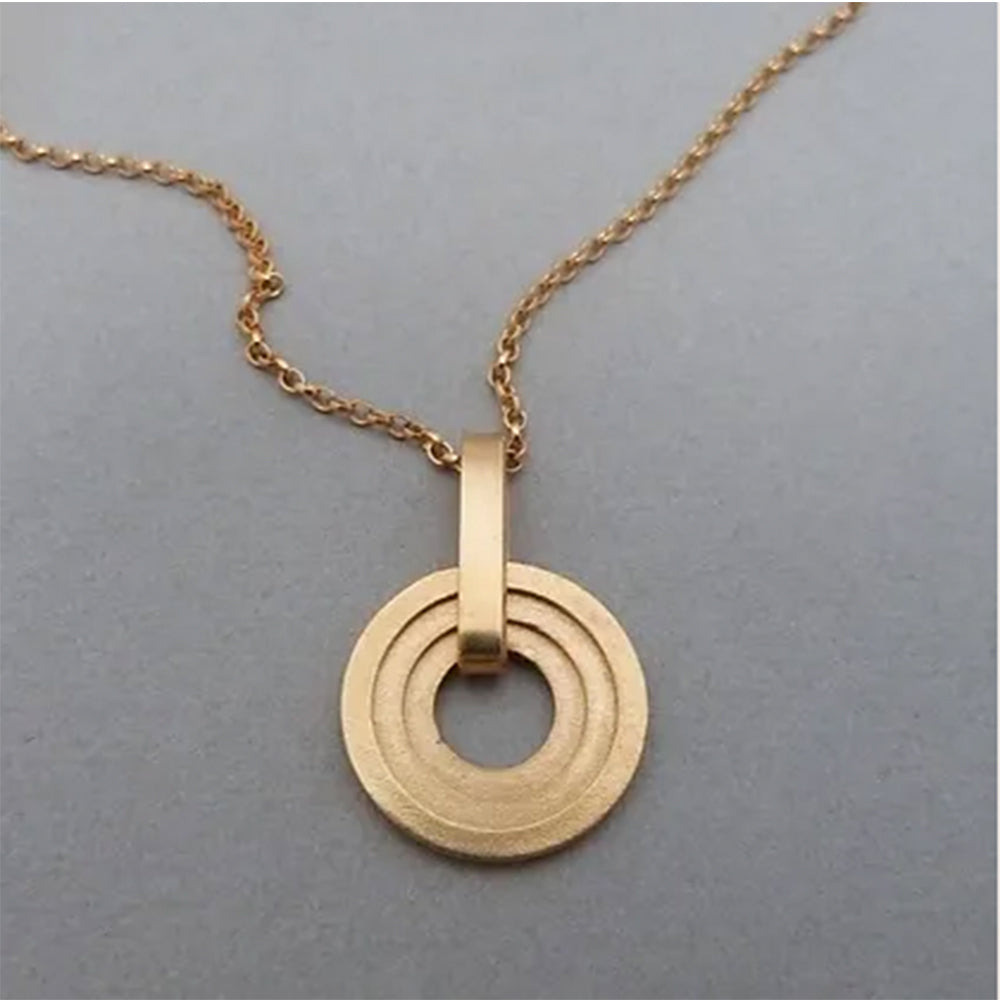Gold Athena Circle pendant Necklace