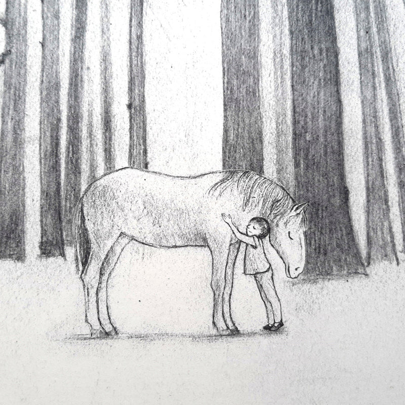 Horse in Woods Print