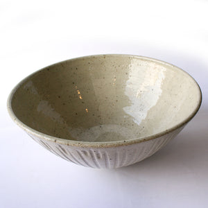 Large Ribbed Rustic Clay Bowl