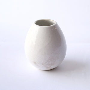 Little White Crackle Raku Bud Vase