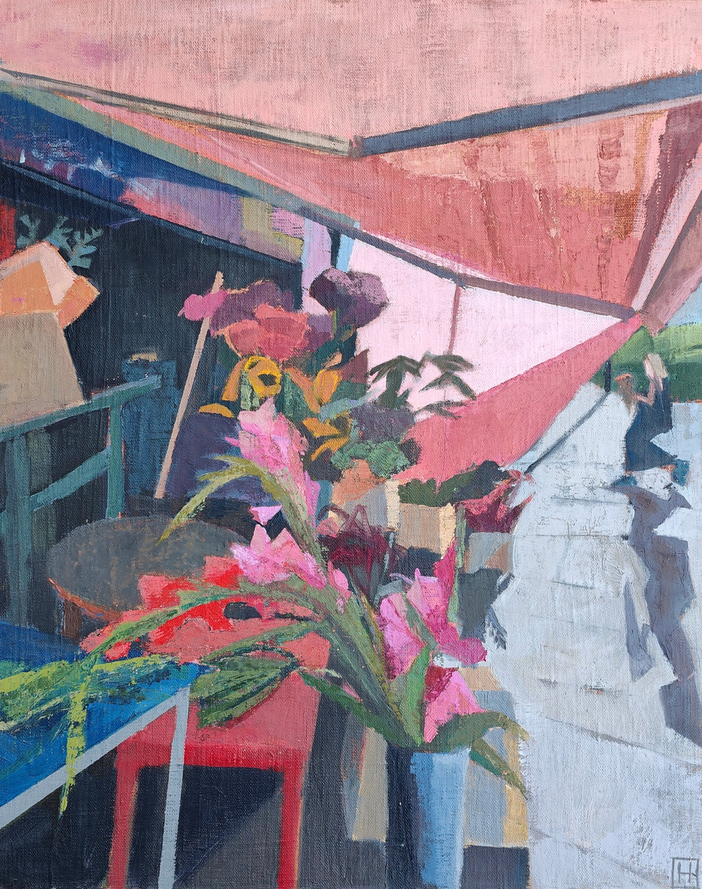 'Flowers On The Way Home' Oil Painting, Framed