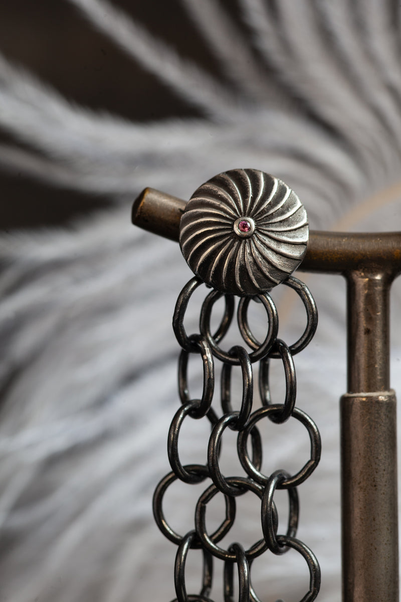 Catherine Wheel Chain Earrings