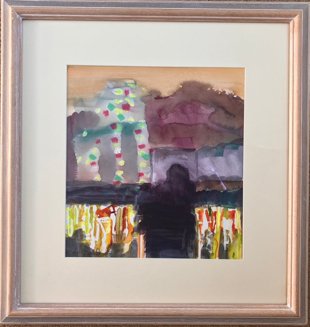 'Salisbury Plain, Ride No5', Watercolour and Pastel, Framed