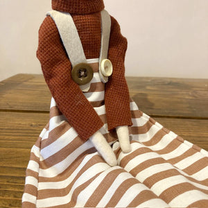 White Rabbit in Stripe Jumpsuit Sculpture