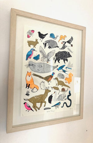 'Wild Things' Screen Print, Framed