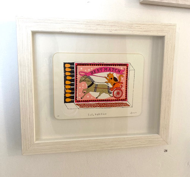 'Early Night Rider' Screen Print, Framed