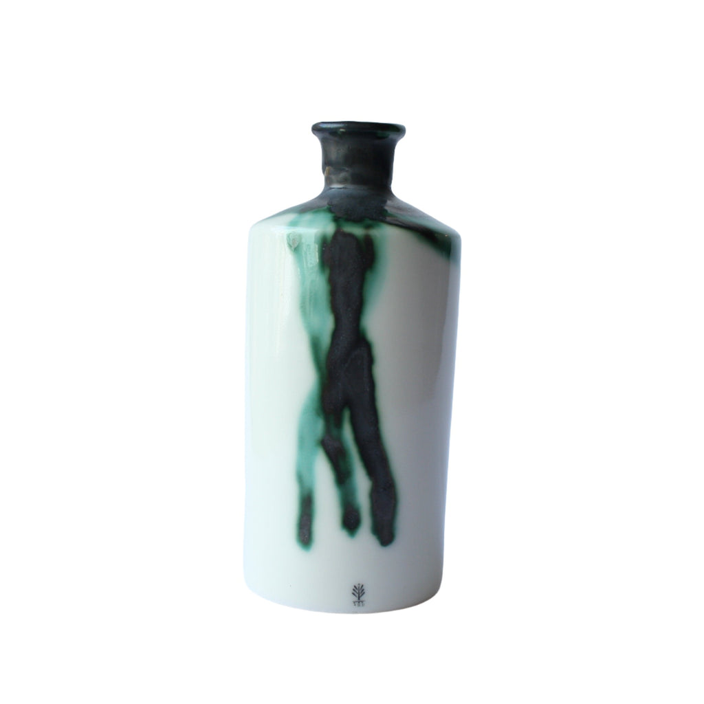 Porcelain Apothecary Bottle with Magpie