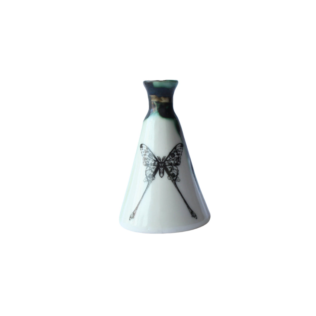 Porcelain Apothecary Bottle with Moth