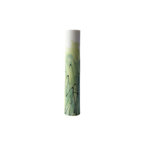 Single Stem Vase in Teal and Lime Monoprint