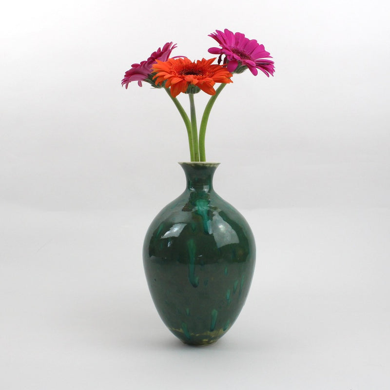 Crystal "Peacock Green" Vase