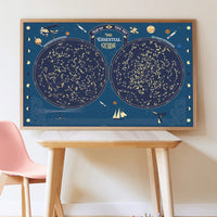 Poppik Skymap Sticker Poster with Glow in the Dark Stars