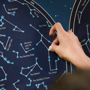 Poppik Skymap Sticker Poster with Glow in the Dark Stars