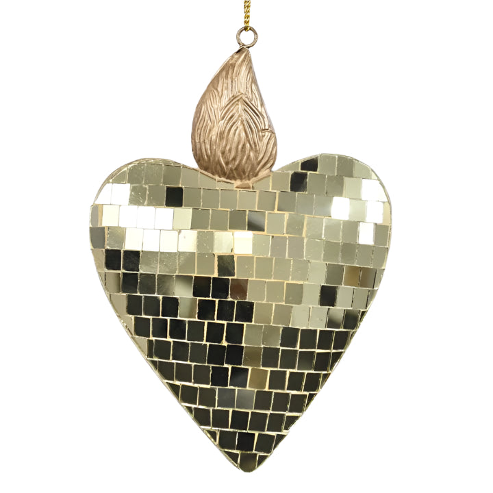 Mosaic Glass Heart Ornament