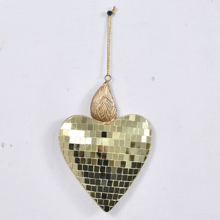 Mosaic Glass Heart Ornament