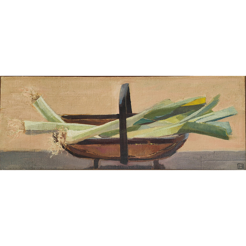 'Leeks from The Garden' Oil Painting, Framed