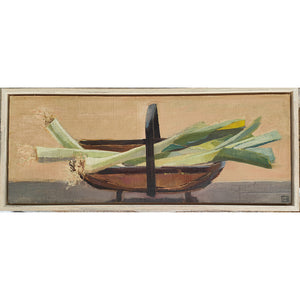 'Leeks from The Garden' Oil Painting, Framed