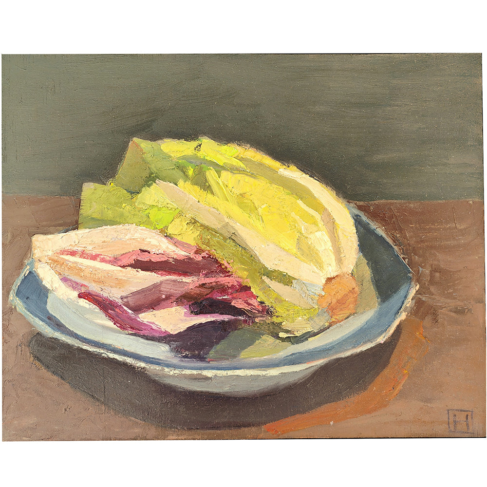 'Lettuce and Chicory' Oil Painting, Framed