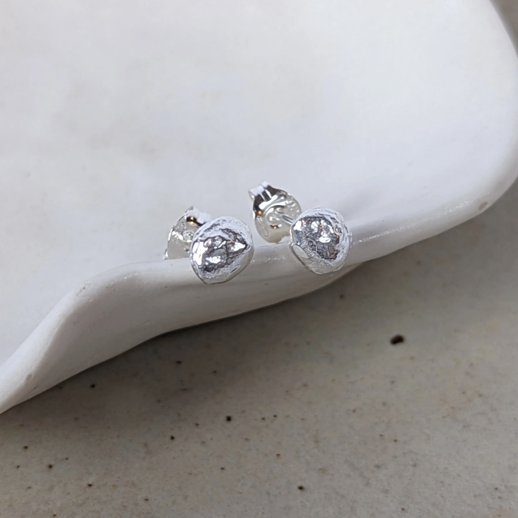 Mini Dara Studs, Silver