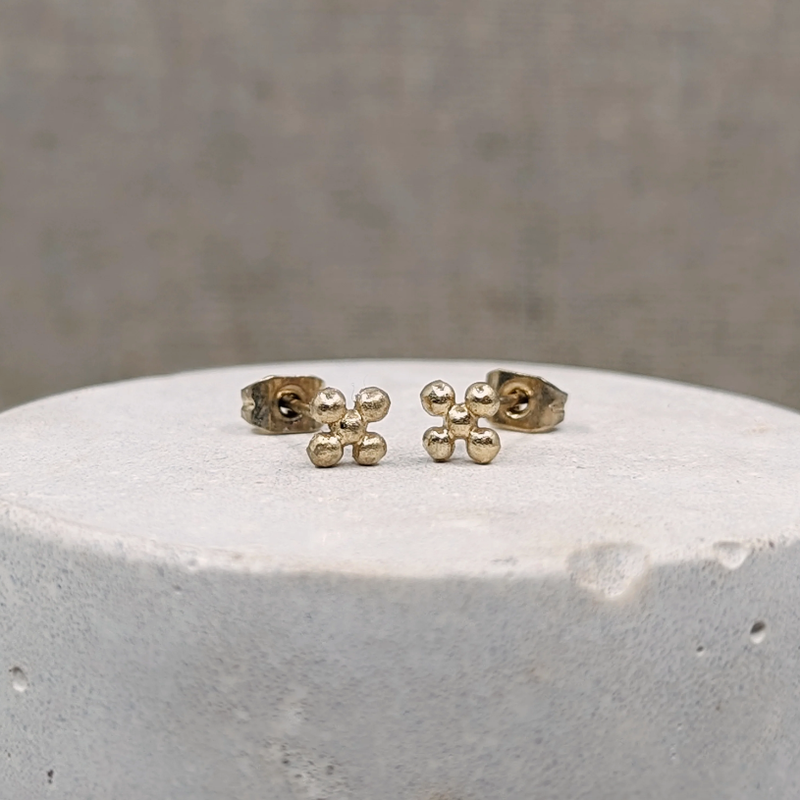 Mini Flower Studs, Gold Plated