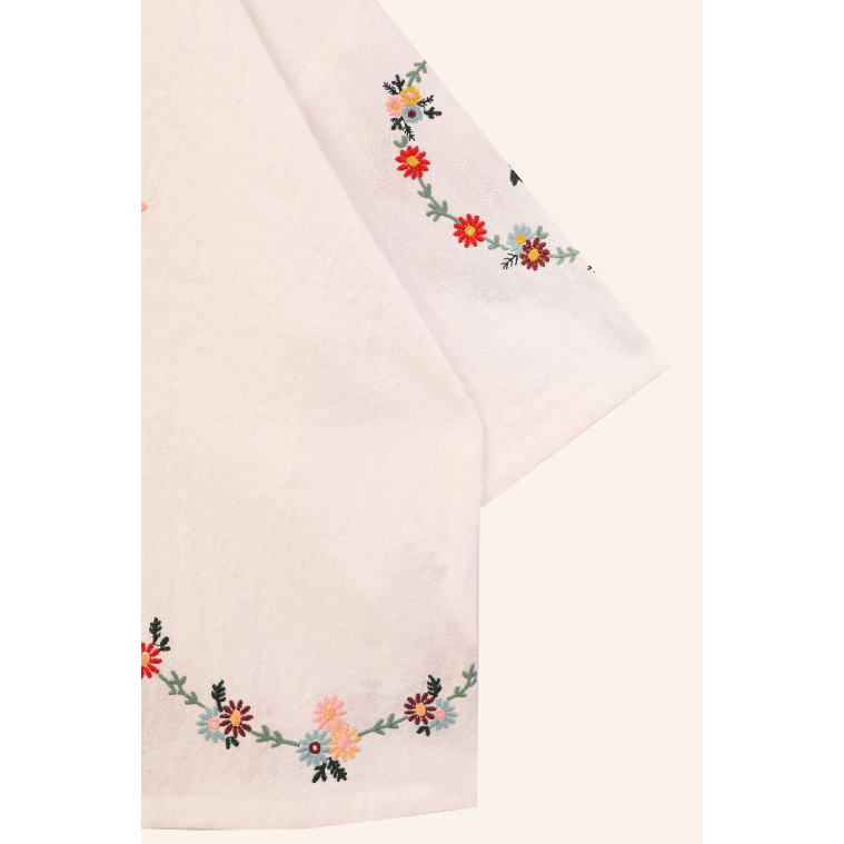 Penstemon Shirt with Multi Coloured Embroidery