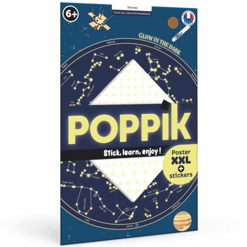 Poppik Skymap Sticker Poster with Glow in the Dark Stars