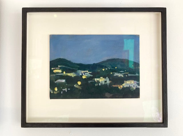 'Paros Dusk 2' Oil on Board, Framed