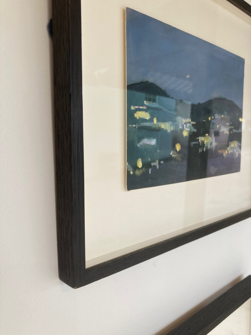'Paros Dusk 2' Oil on Board, Framed