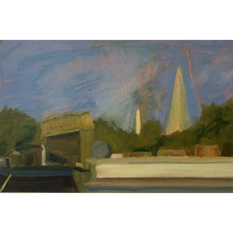 'Paros Night I' Oil on Board, Framed