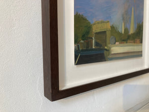 'Paros Night I' Oil on Board, Framed