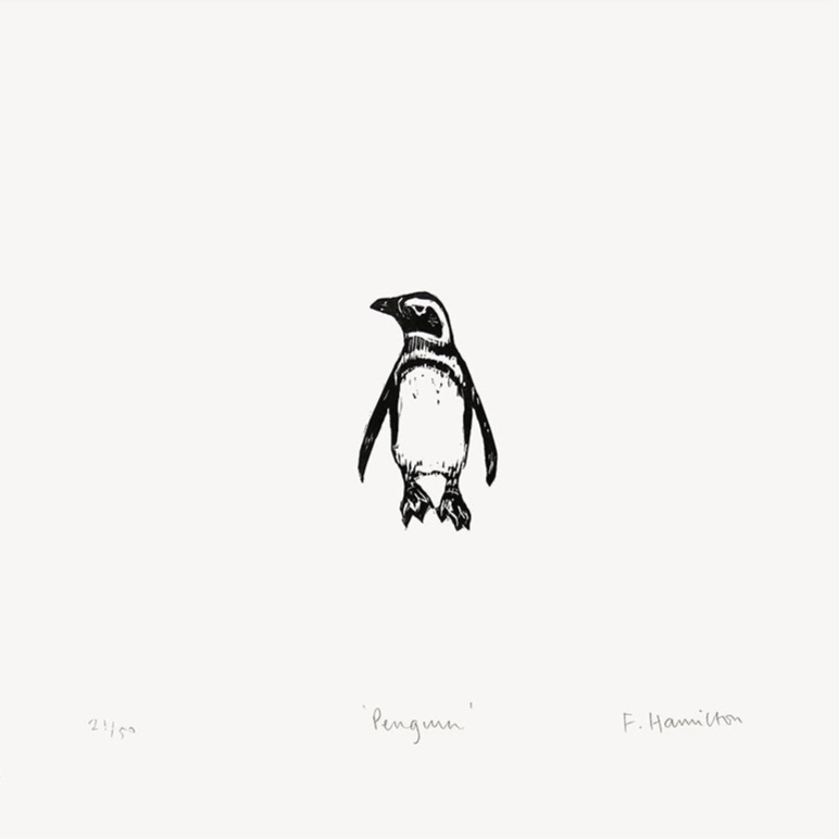 'Penguin' Wood Engraving, Framed or Unframed