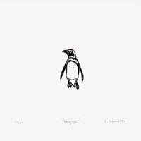 'Penguin' Wood Engraving, Framed or Unframed