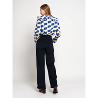 Pleated Corduroy Trousers - Midnight Blue