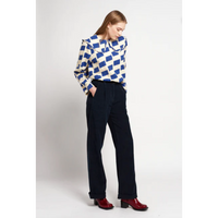 Pleated Corduroy Trousers - Midnight Blue