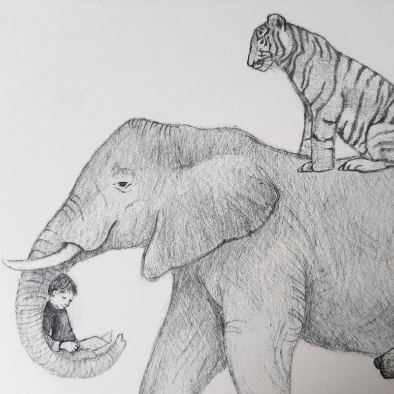 Elephant and Friends Print