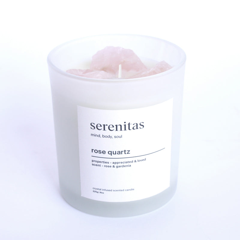 Rose Quartz - Crystal Infused Scented Candle