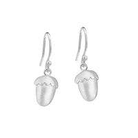 Acorn Silver Drop Earrings, Medium