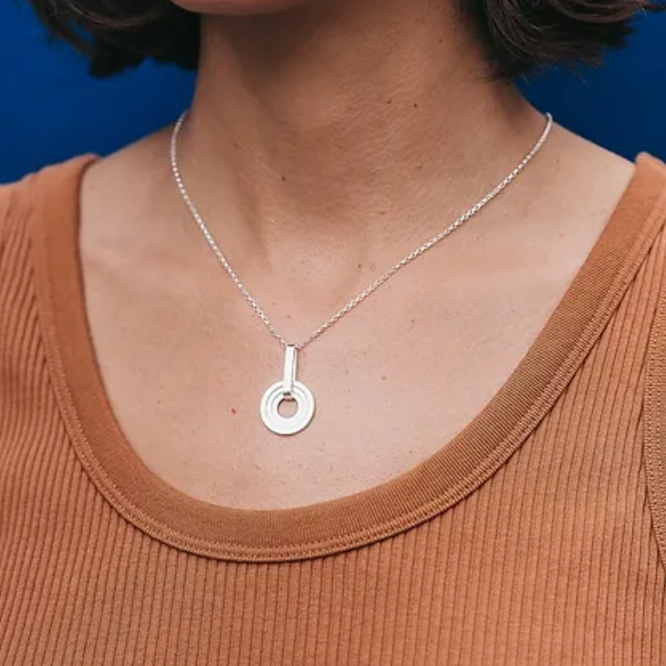 Silver Athena Circle pendant Necklace