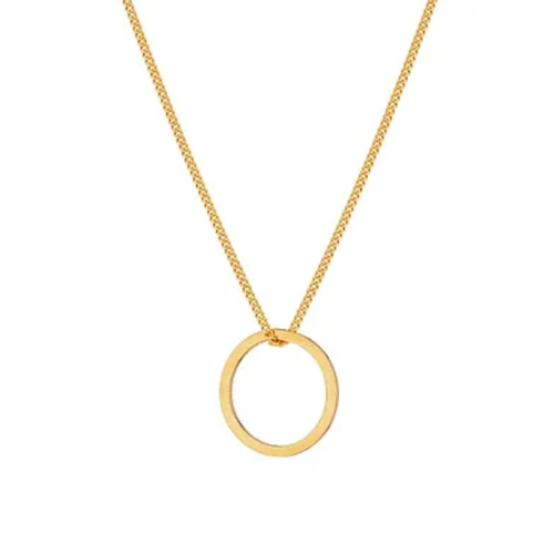 Circle Necklace, Gold Plated