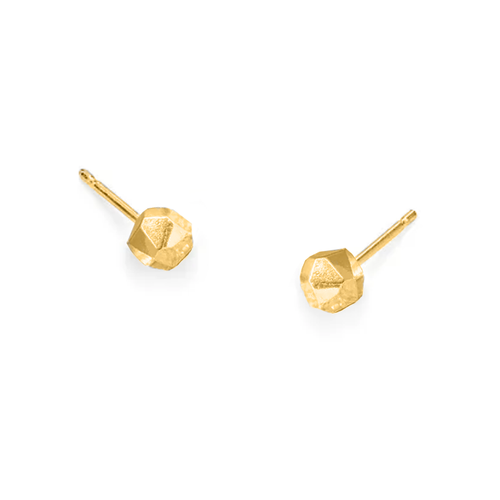 Mini Meteorite Studs, Gold Plated