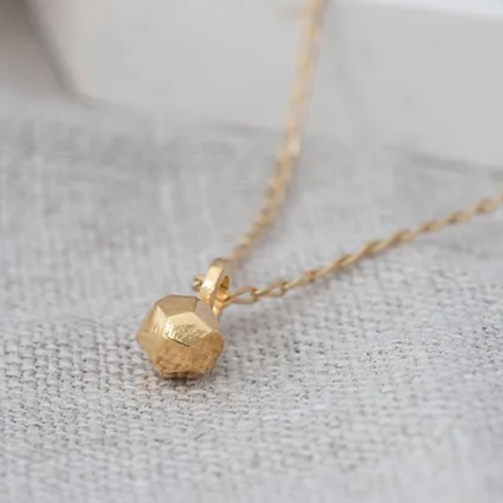 Mini Meteorite Necklace, Gold Plated