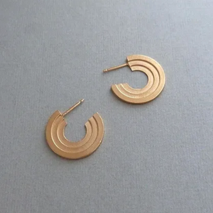 Vesta Midi Hoop Earrings, Gold Plated