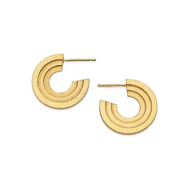 Vesta Midi Hoop Earrings, Gold Plated