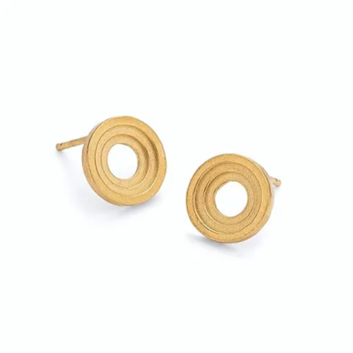 Ceres Small Circle Earrings, Gold Plated