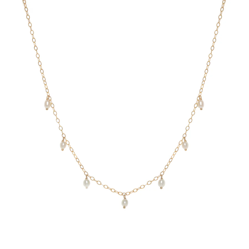 Solstice Pearl Necklace, Gold Fill Chain