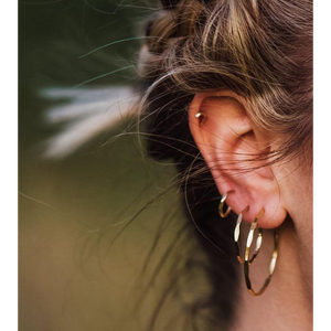 Tide Hoop Earrings, Silver