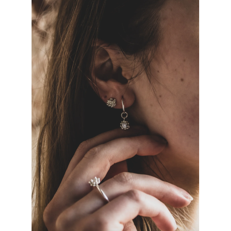 Sea Urchin Studs, Silver