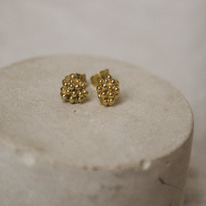 Sea Urchin Studs, Gold Plated