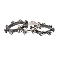 Cauliflower Trio Ring, Silver and Oxidised Silver