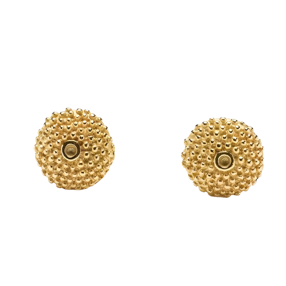 Bobbled Pollen Studs, Gold Plated